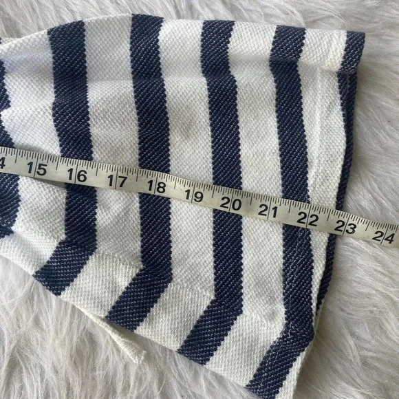 Caslon Top Sz Small Blue White Striped Bell Sleeve Knit Tunic Tie Sleeves Winter - Picture 9 of 9